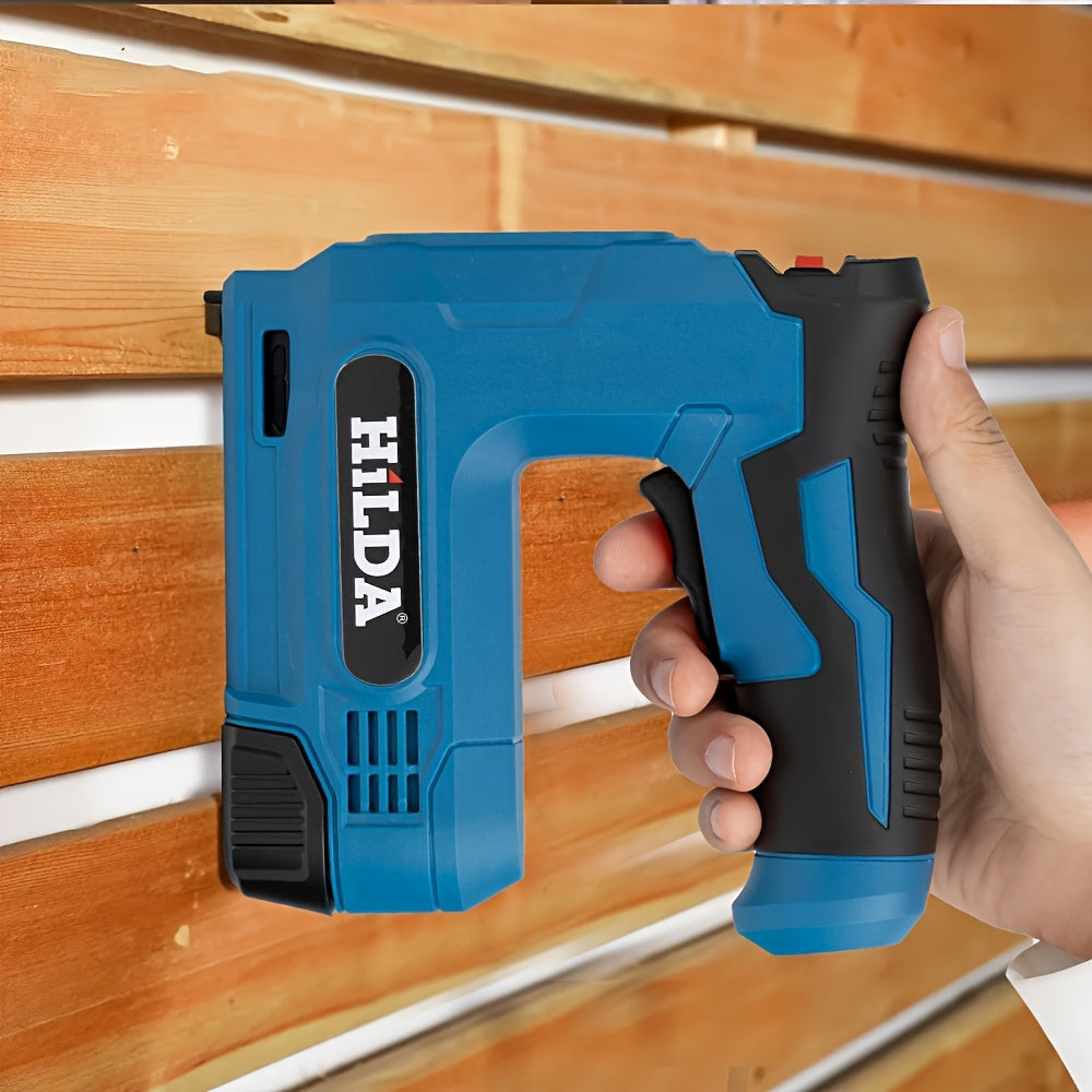 Cordless Electric Nail Gun Kit with USB Rechargeable Lithium Battery and Attachments