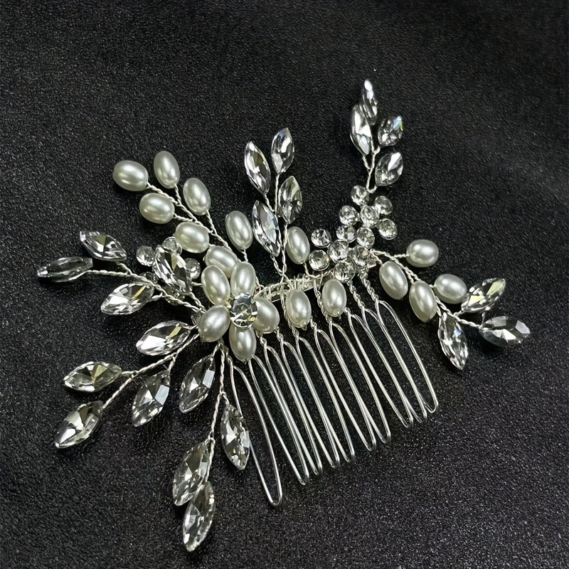 Elegant Crystal Hair Combs with Pearls for Weddings and Parties Stylish Bridal Hair Accessories