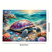 Ocean-Themed Gas Stove Burner Cover Mat with Sea Turtle and Coral Reef Design High-Temperature Resistant Polyester