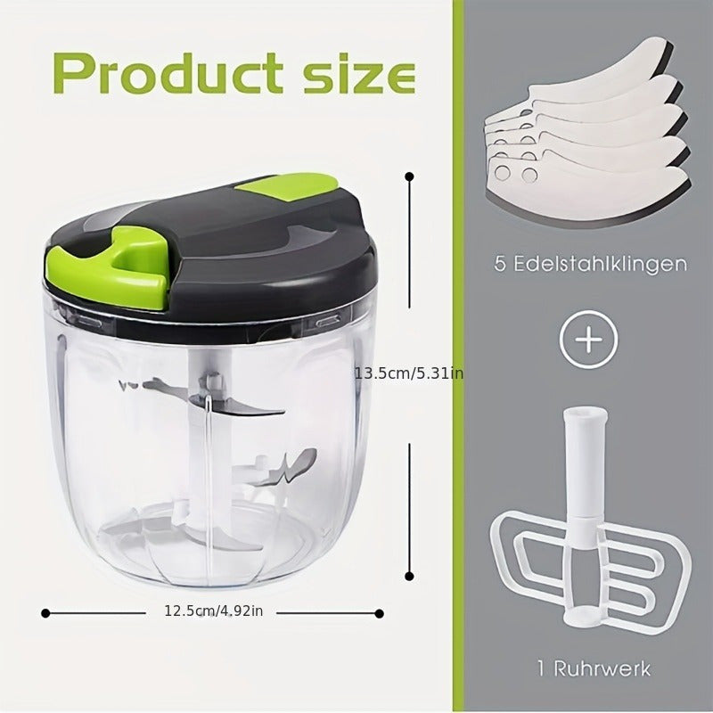 Manual Food Chopper, Multi-Functional Kitchen Appliance for Meat, Vegetables, Garlic