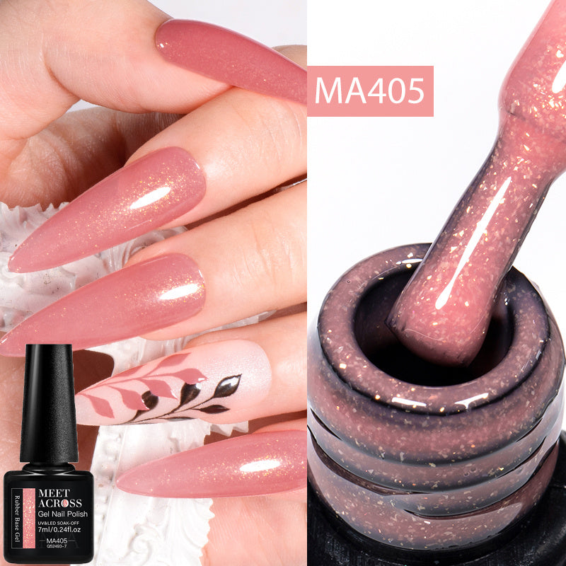7ml Shimmering Nude Glitter Gel Nail Polish UV LED Soak Off Unscented