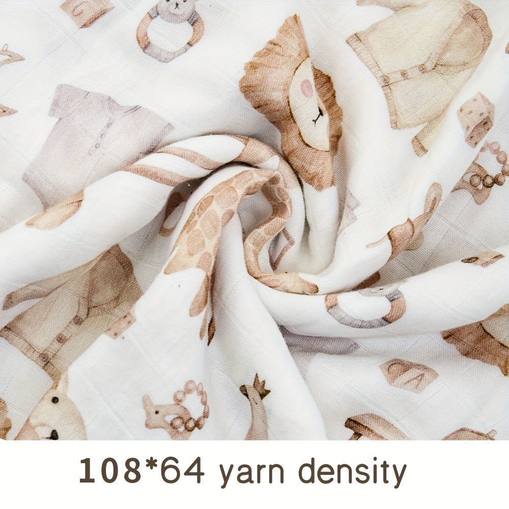 Manta de muselina de algodón de bambú con estampado digital para recién nacidos 1 pieza