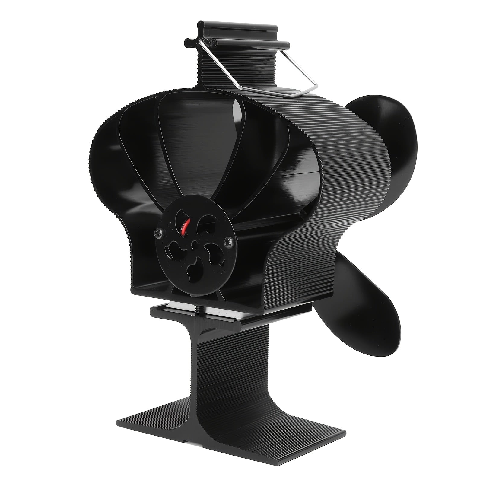 Aluminum Hearth Fireplace Fan Crown Shape Thermodynamic 4 Blades Portable Table Fan