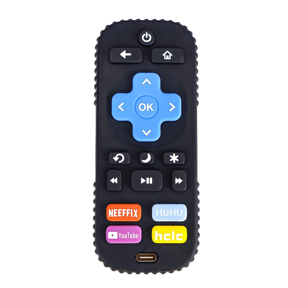 Silicone Teething Toy in Pink Remote Control Design for Babies 0+ Safe Durable Easy to Clean