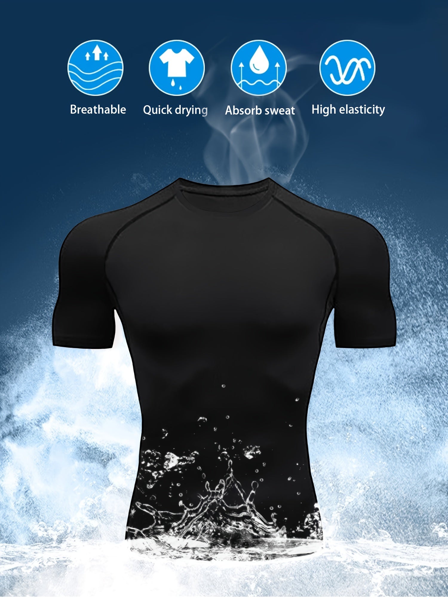 Men's Athletic Fitness Set Shorts and T-Shirt Quick-Dry Knit Fabric for Running Training Hiking