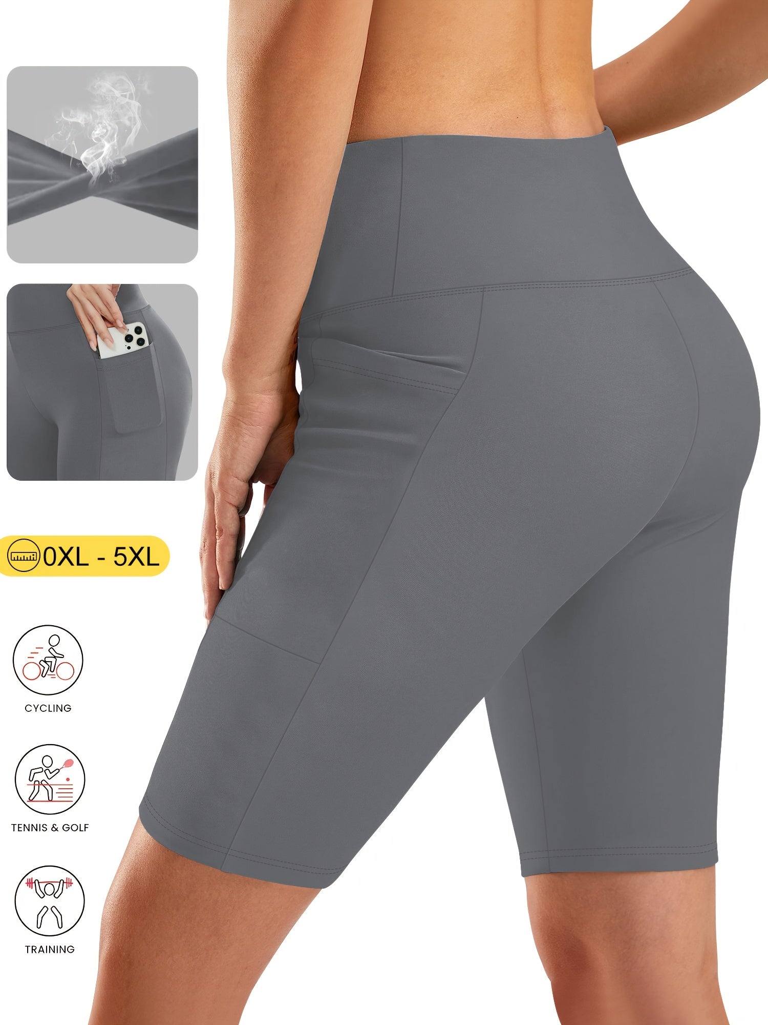 Леггинсы больших размеров с высокой талией, комплект из 3 штук, с боковыми карманами для йоги и тренировок