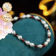 Women's Pearl Bracelet with Freshwater Pearls Silver Chain June Birthstone Jewelry