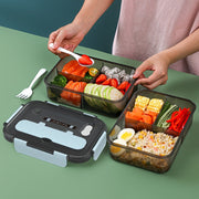 Large Capacity Leak-Proof Lunch Box with Spoon Double-Layered Microwave Safe