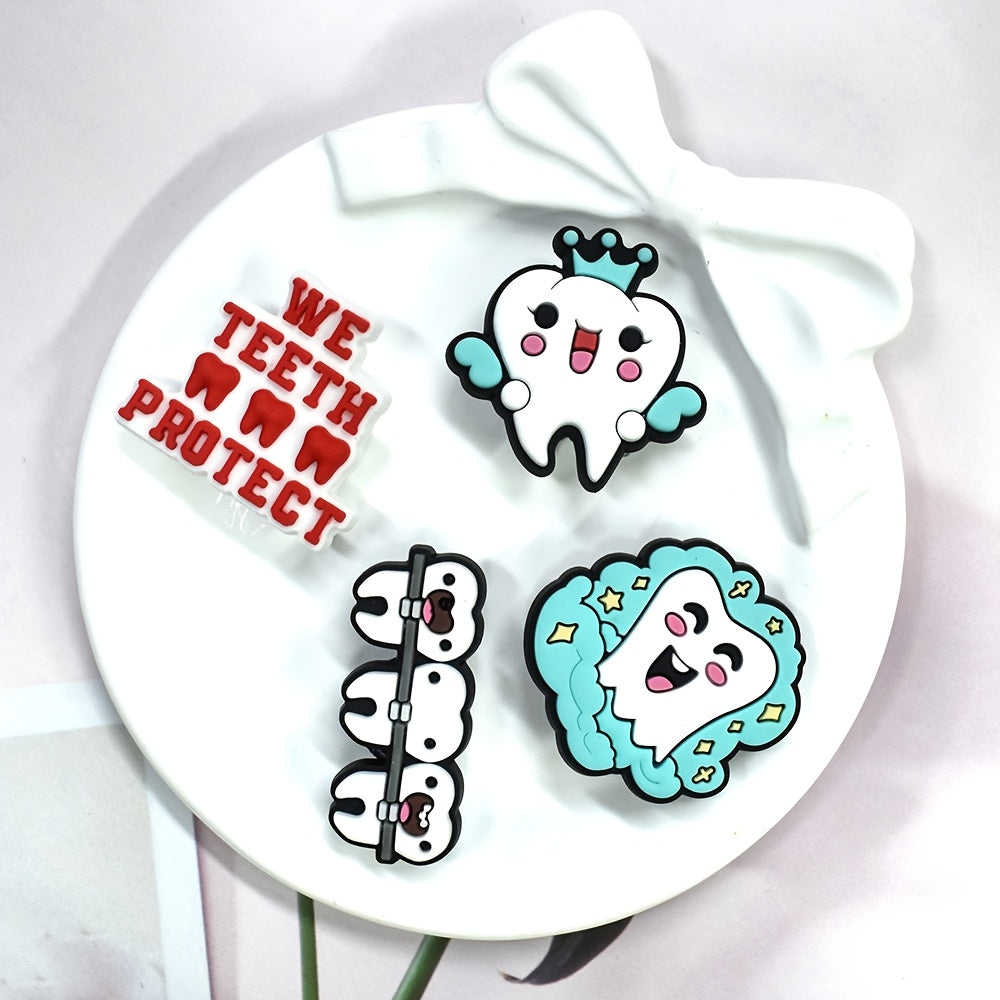 20 dona yumshoq plastmassa tish poyabzal charm'lari poyabzal bezaklari sandal va bog' poyabzali uchun