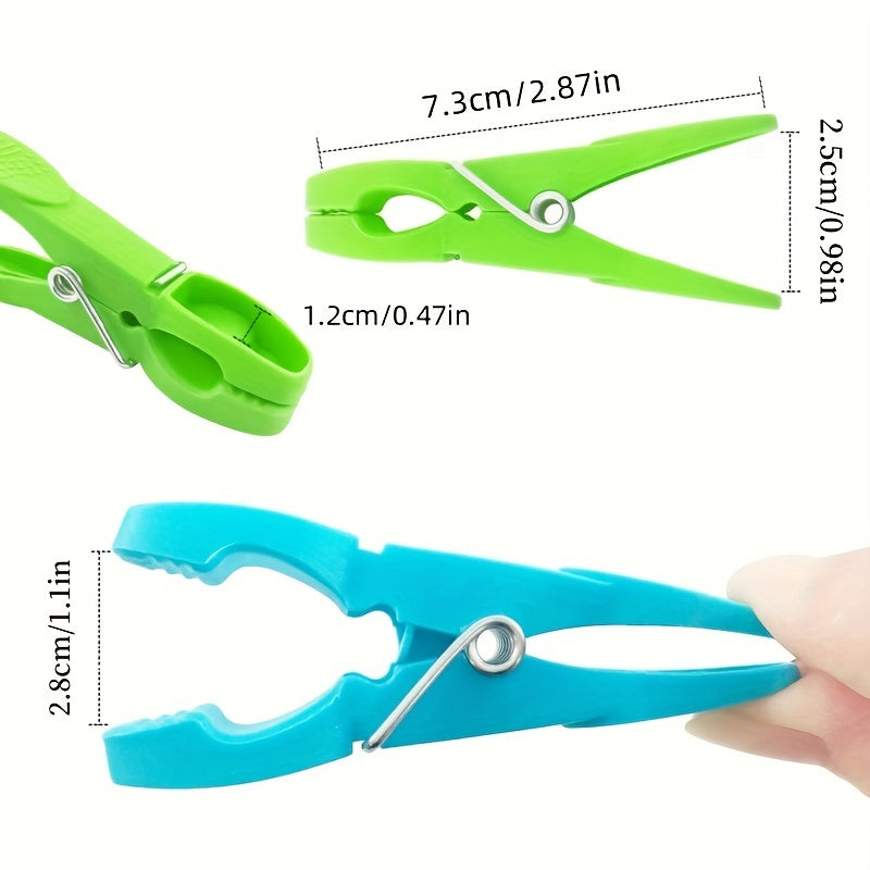 Прищепки 24 шт. с прочными пружинами - крепкие пластиковые зажимы для стирки, сушки на воздухе и садоводства - тяжелые прищепки для одежды