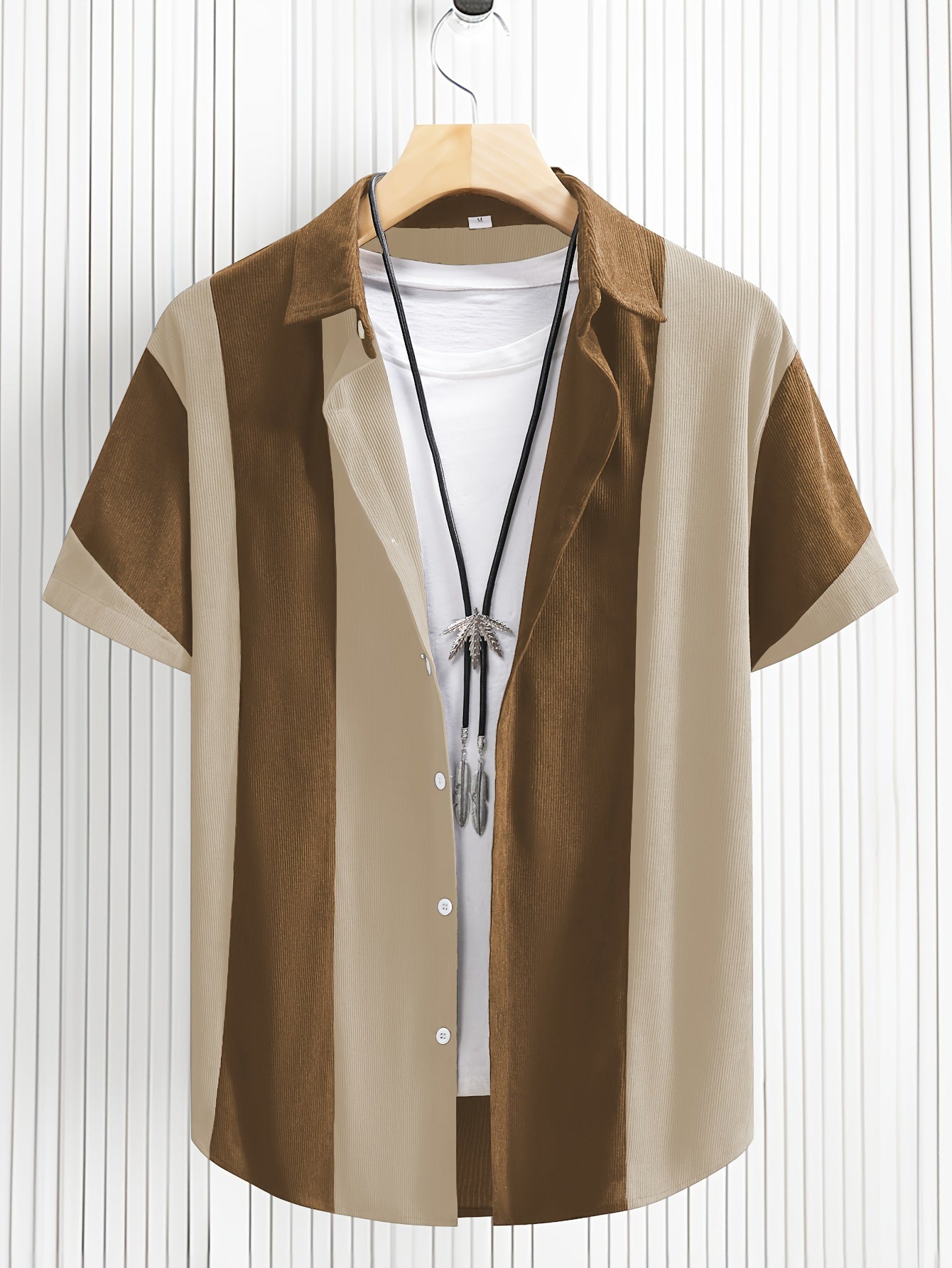 Erkaklar uchun tasodifiy rangli blokli chiziqli yengli tugmachali ko'ylak va tashqi faoliyatlar uchun tortishishli shimlar to'plami