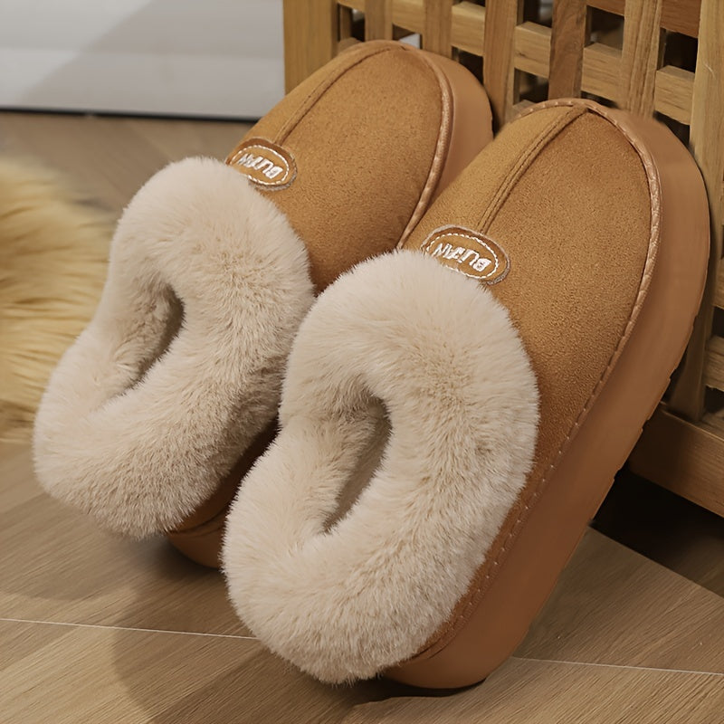 Women Fleece Indoor Slippers Slip-Resistant Casual Short Boots