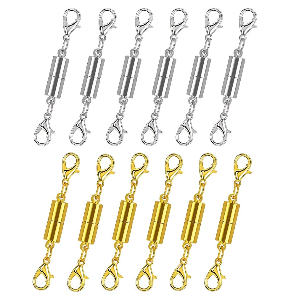 Set of 12 Magnetic Jewelry Clasps for Necklaces and Bracelets Secure Closure