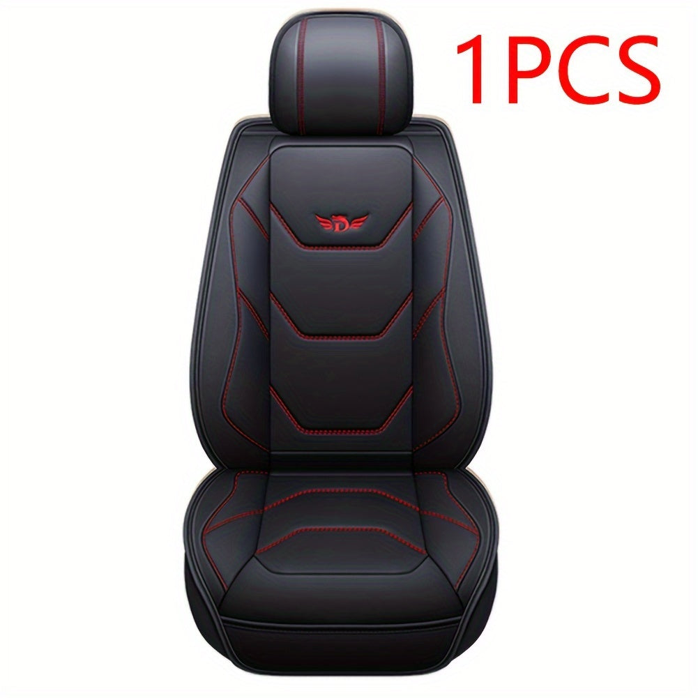 Car Seat Cover Breathable PU Leather Protector Front Seat with Safety Cushion