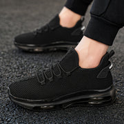 Zapatillas de punto transpirables para hombre con suela de PVC antideslizante con cojín de aire, casual, de tela