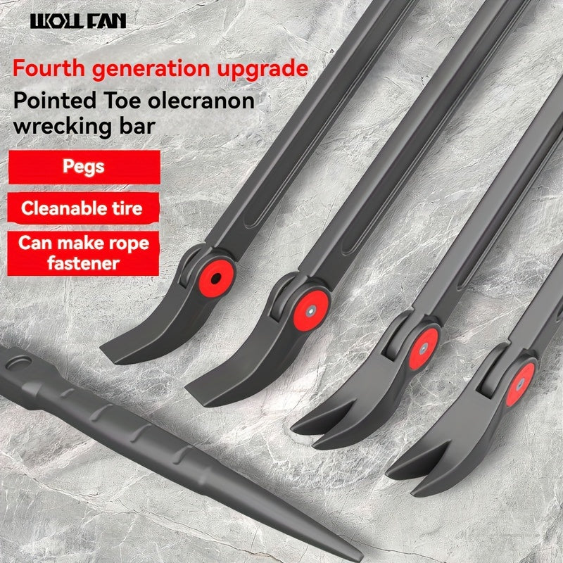 Heavy-Duty Metal Car Pry Bar Multi-Purpose Tire Changing Industrial Tool