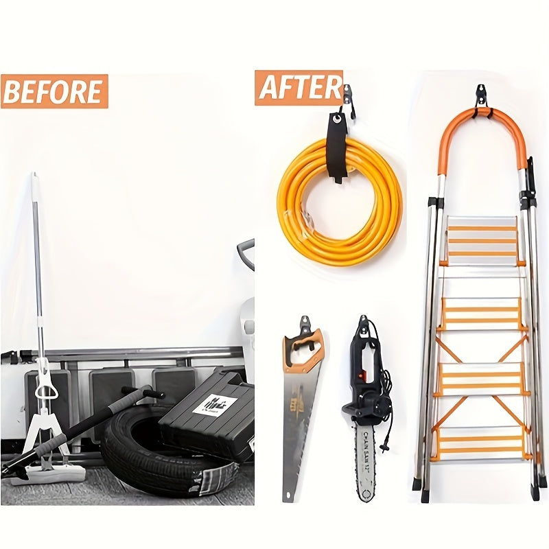 12-Pack Heavy-Duty Steel Garage Hooks for Wall Mounting to Organize Tools and Equipment