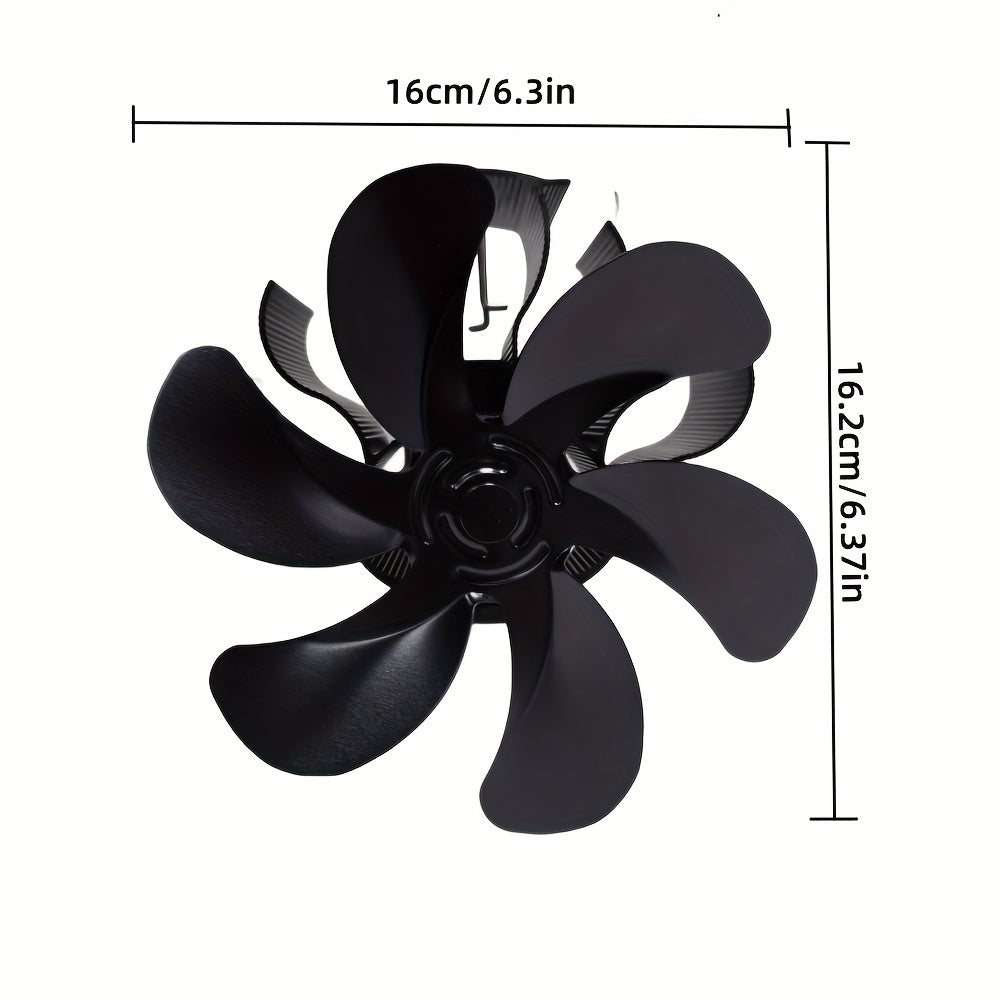 Вентилятор для дровяной/половяной печи/камина — 6 лопастей, генерирует на 80% больше теплого воздуха, идеально подходит для подарка на праздники, обязательный аксессуар для камина на осенне-зимний сезон, подходит для деревянных или настенных печей