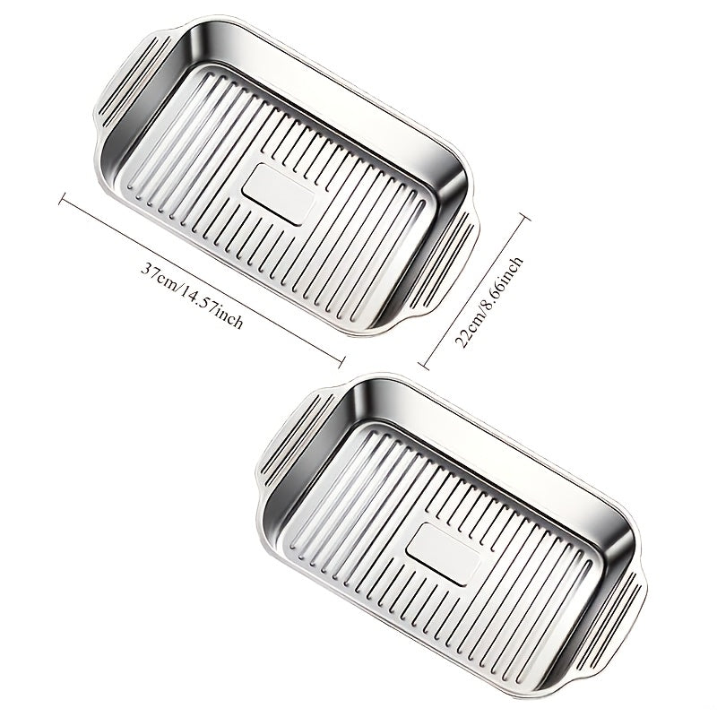 Large Stainless Steel Baking Pan with Lid for Desserts Bread and Seafood