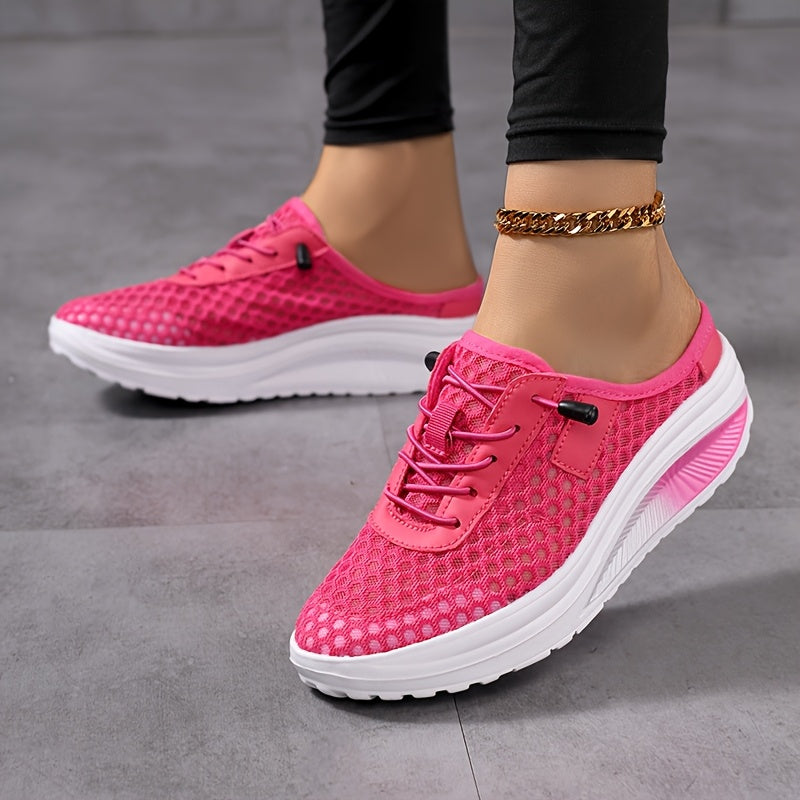 Women's Thick-Soled Slip-On Shoes Breathable Knitted Sole Comfortable Walking