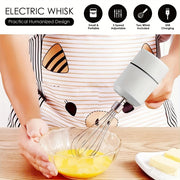 Rechargeable Hand Mixer with 3-Speed Control Stainless Steel Beaters Whisk for Baking and Gifts White