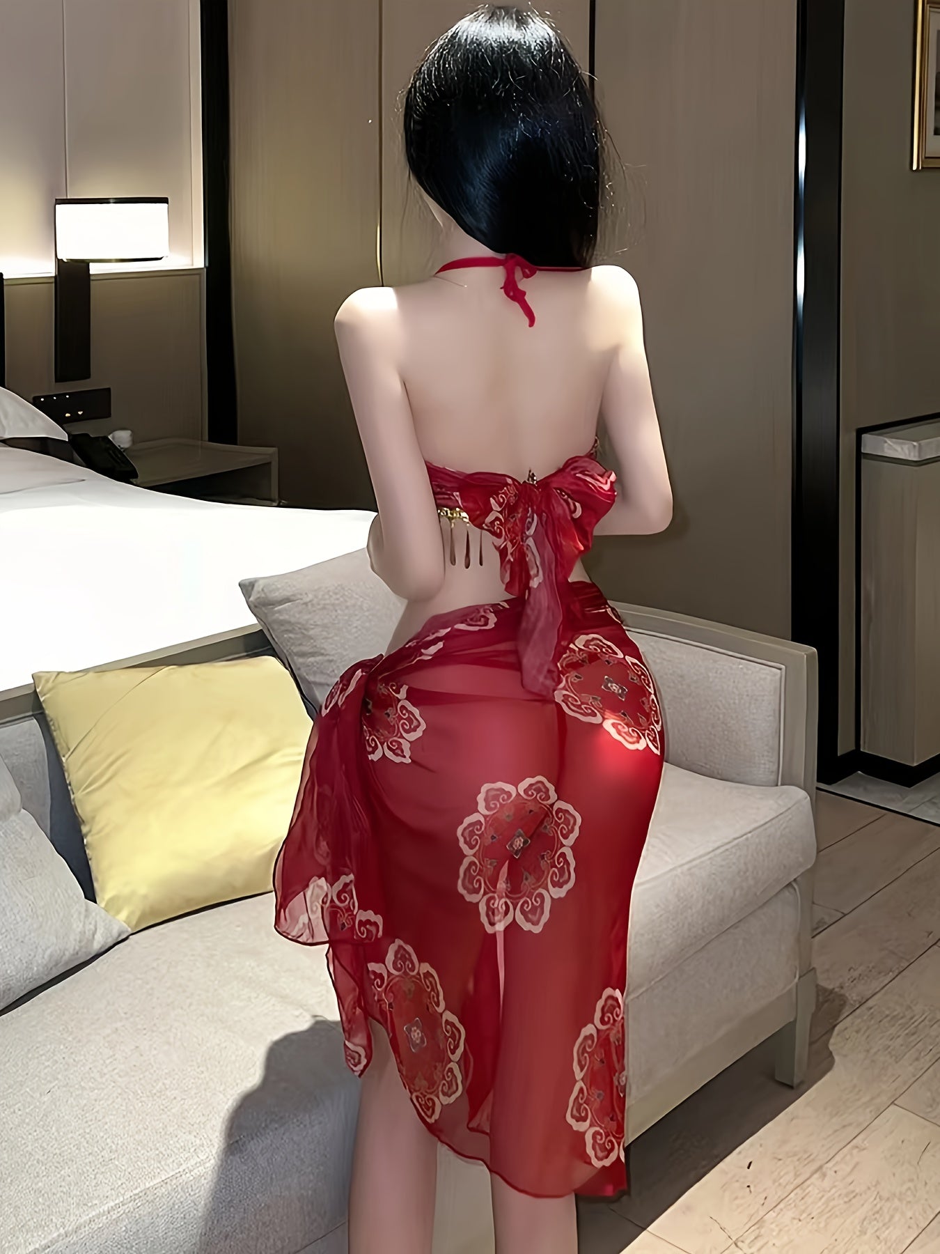 Women’s Black Halter Neck Backless Cosplay Costume