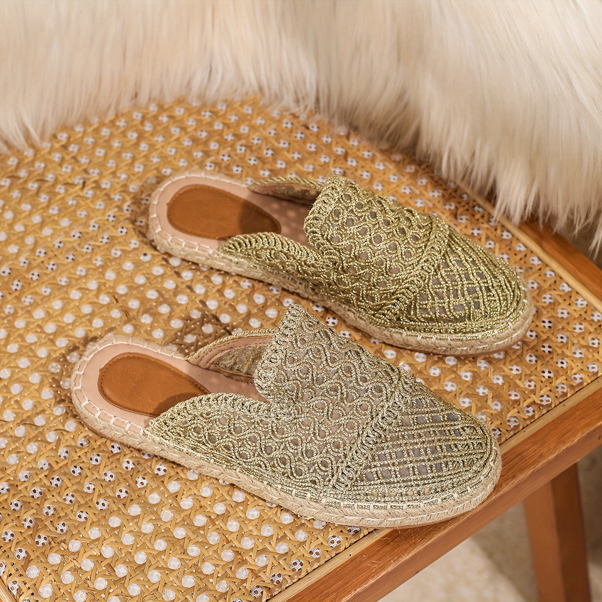 Women's Espadrille Flats Breathable Slip-On Summer Shoes