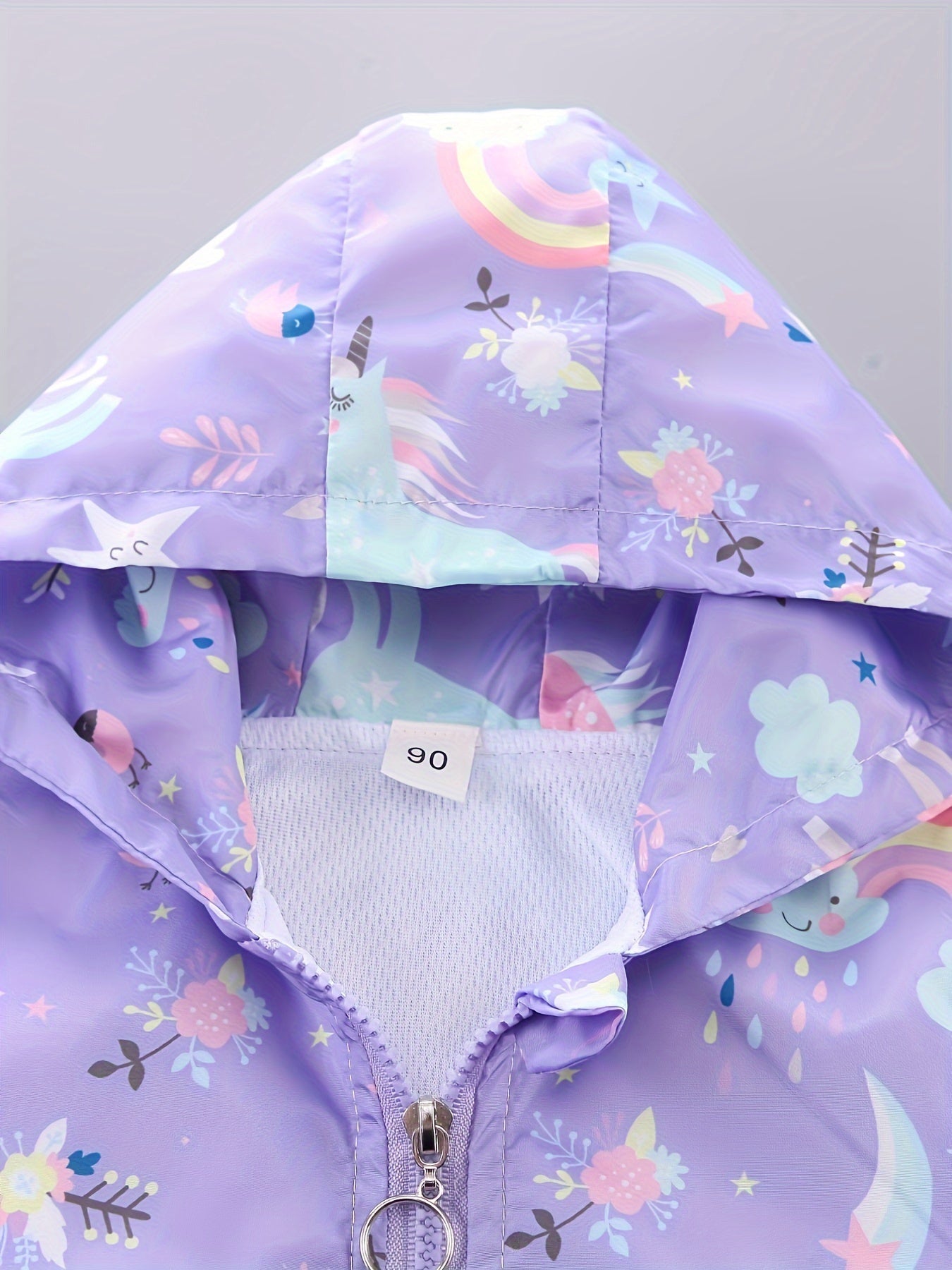 Детская полиэстеровая толстовка с капюшоном с рисунком мультяшного рогатого коня и цветов для девочек до 12 лет