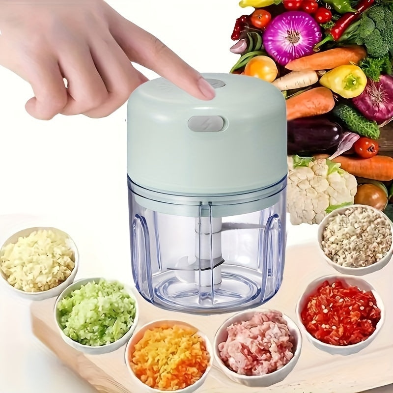 Portable Electric Mini Garlic Chopper 100/250ML Rechargeable Kitchen Gadget