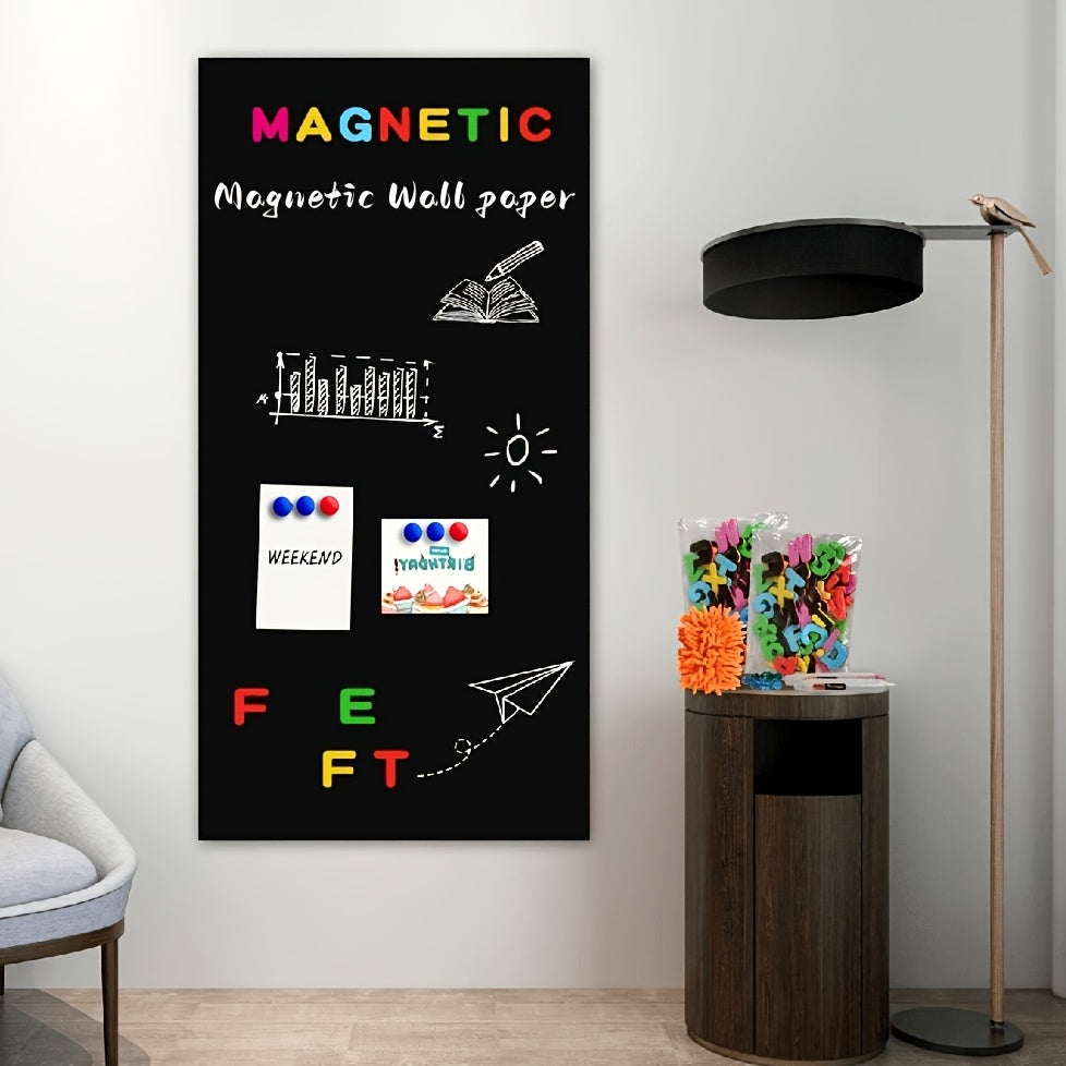 Magnetic Blackboard Film for Smooth Surfaces Erasable Self-Adhesive with Eraser and Magnets