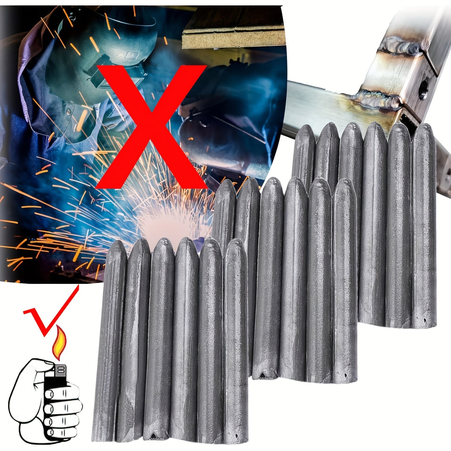 Ремонтный сварочный пруток для различных материалов, включая медь, железо и алюминий.