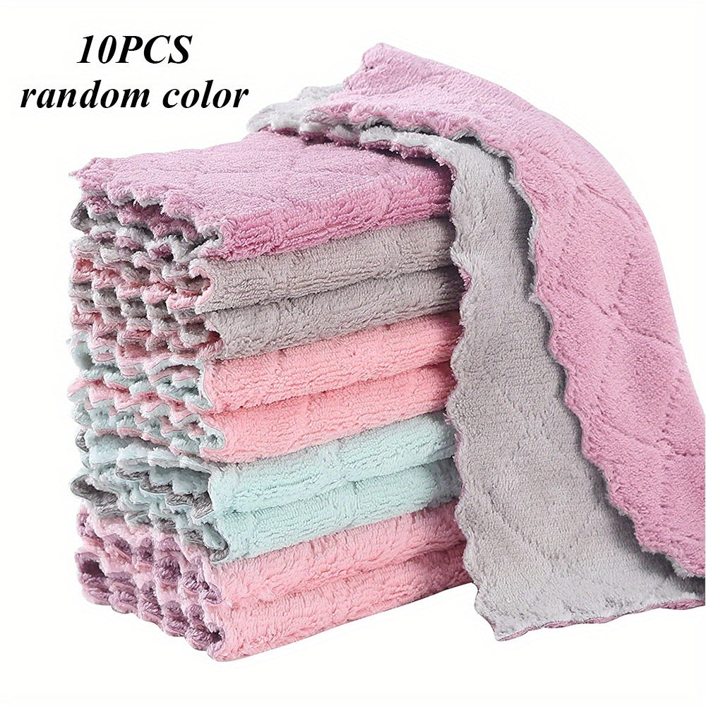 10-Piece Kitchen Towel and Dishcloth Set in Assorted Colors for Cooking and Baking