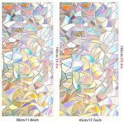Large Privacy Window Film Electrostatic UV Blocking 3D Rainbow Glass Decal