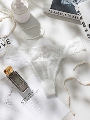 Women's Lace Trim Pompom Low Waist Panties Comfortable Underwear