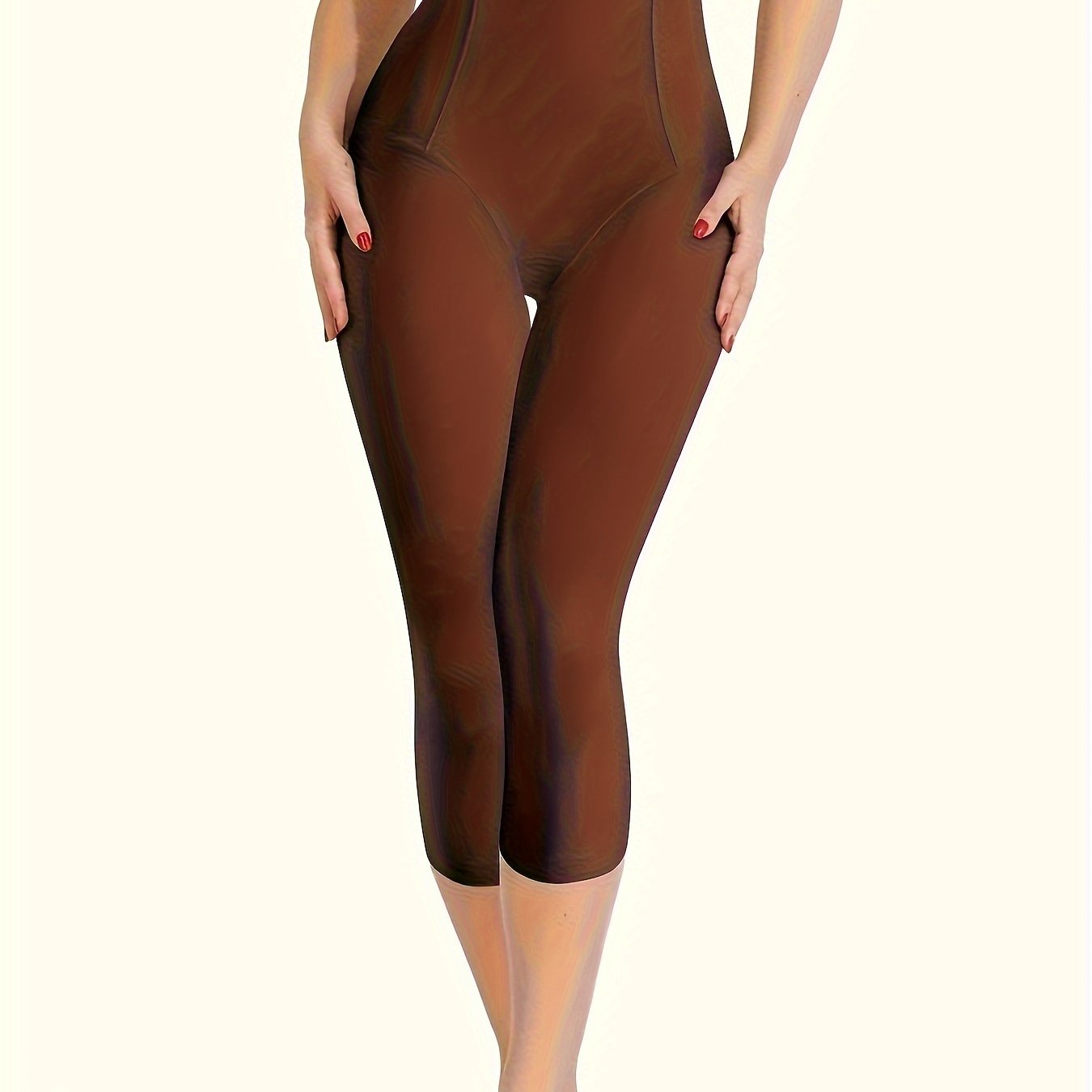 Women’s High-Waisted Slimming Capri Leggings Tummy Control Butt Lift Seamless Lightweight