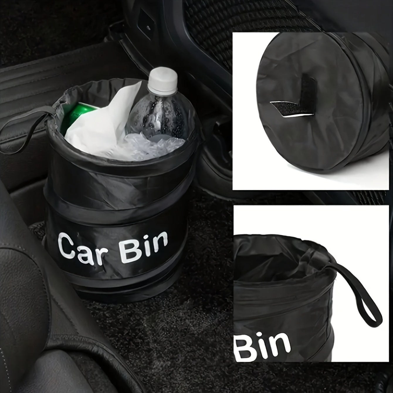 Portable Collapsible Garbage Bin Polyamide Leak-Proof Hangable for Car Home Caravan