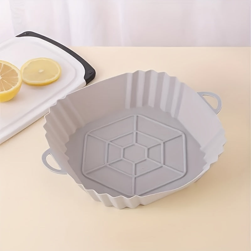 Square Reusable Silicone Air Fryer Baking Pan Non-Stick Heat Resistant 240°C