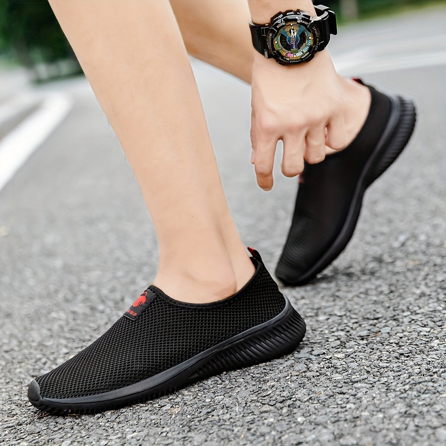 Men's Plus Size Breathable Knit Sneakers with Non-Slip EVA Sole for Casual and Outdoor Wear