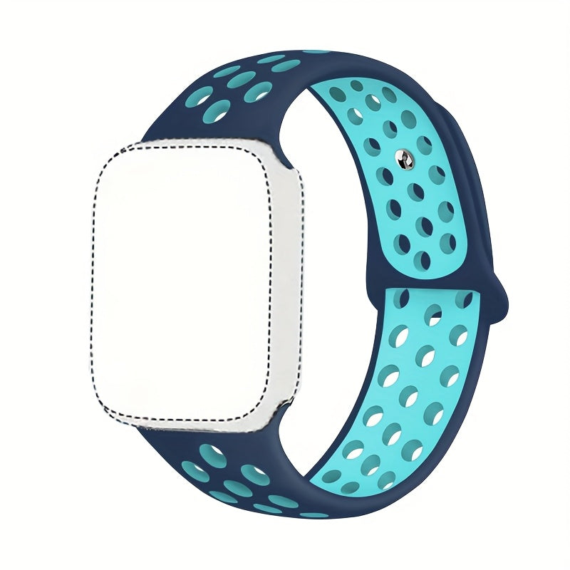 Silicone Watch Band for Apple Watch Ultra SE Series 1-10 Breathable Sport Strap with Deployant Clasp