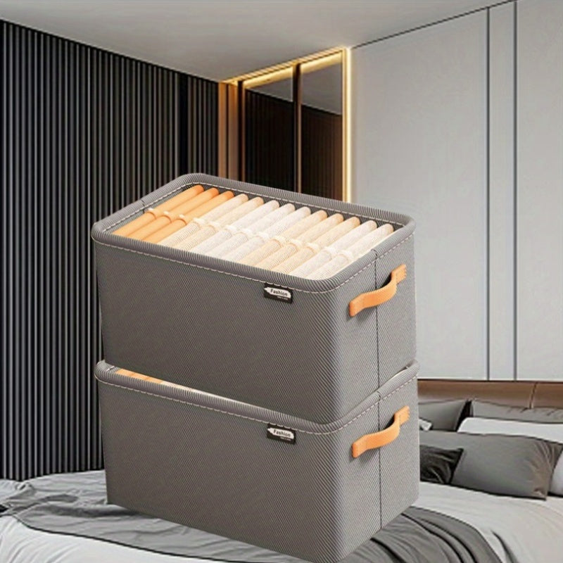 Juego de 4 cestas de tela para almacenamiento, organizador rectangular para ropa, debajo de la cama, armario de dormitorio