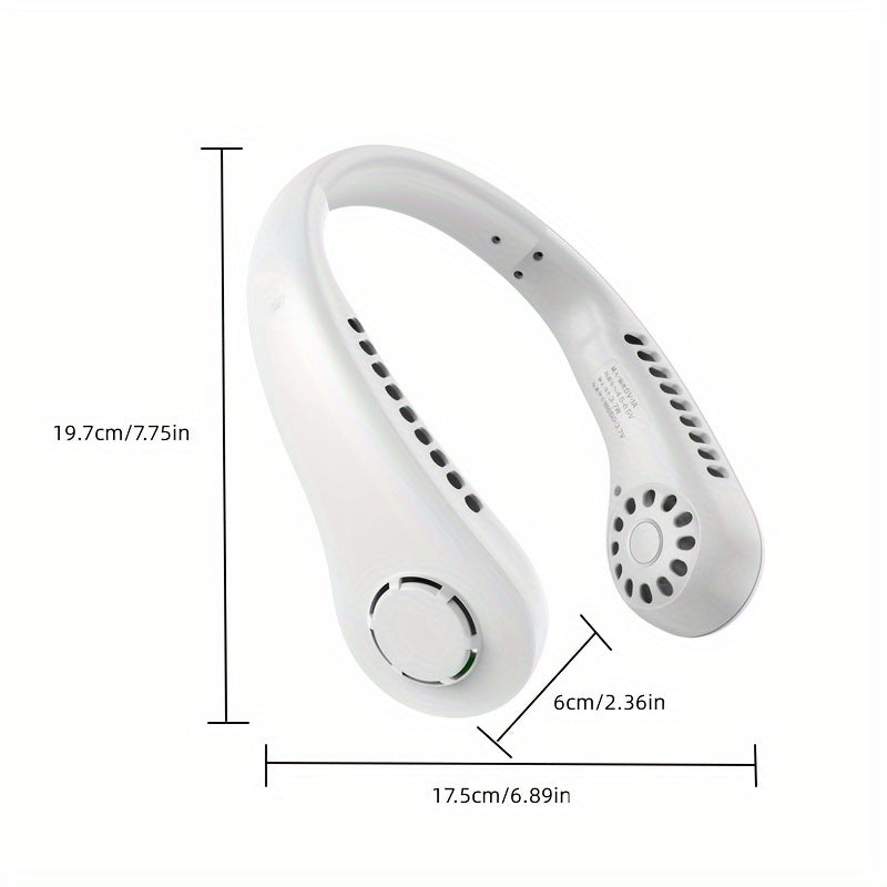 USB orqali zaryadlanadigan yaproqsiz bo'yin fanati, talabalar yotoqxonalari uchun mukammal. Ushbu kichik va jim elektr fanati bo'yinda taqilishi mumkin va yotoqlarda, stol ustida yoki ichki va tashqi sport bilan shug'ullanishda foydalanilishi mumkin.