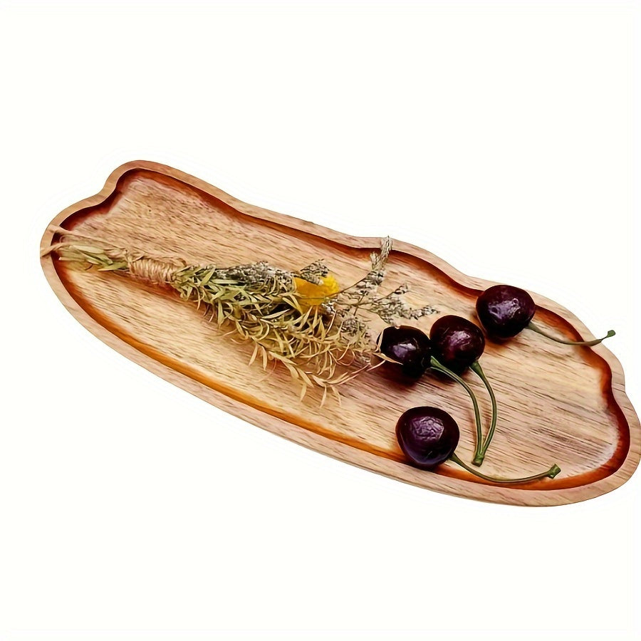 Acacia Wood Serving Tray 29x10.6cm for Home Decor and Food Presentation