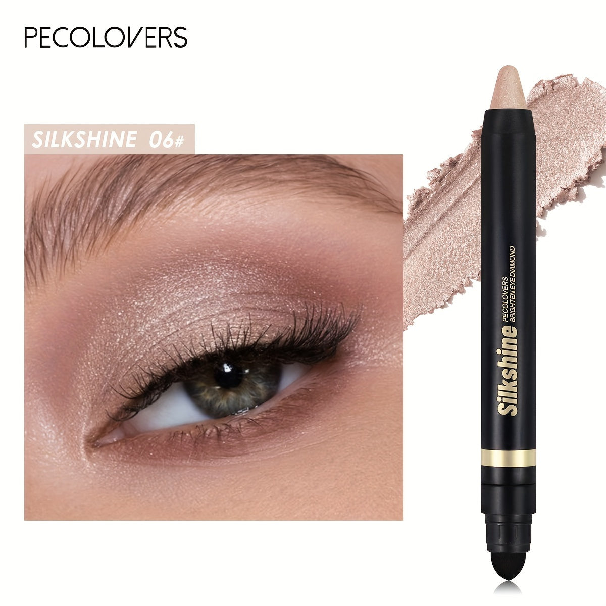 Women's Metallic Eyeshadow Stick Waterproof Long Lasting Cream  Champagne Brown