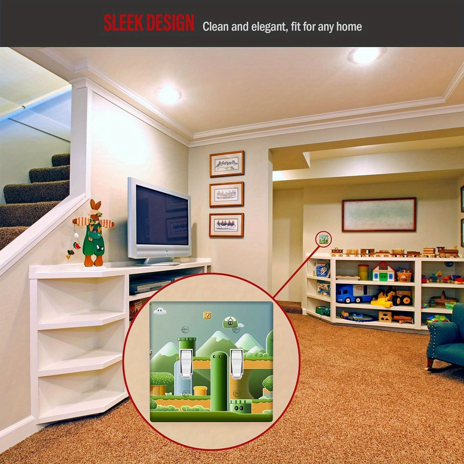 Cartoon Light Switch Cover for Kitchen and Bathroom Decor Pack of One