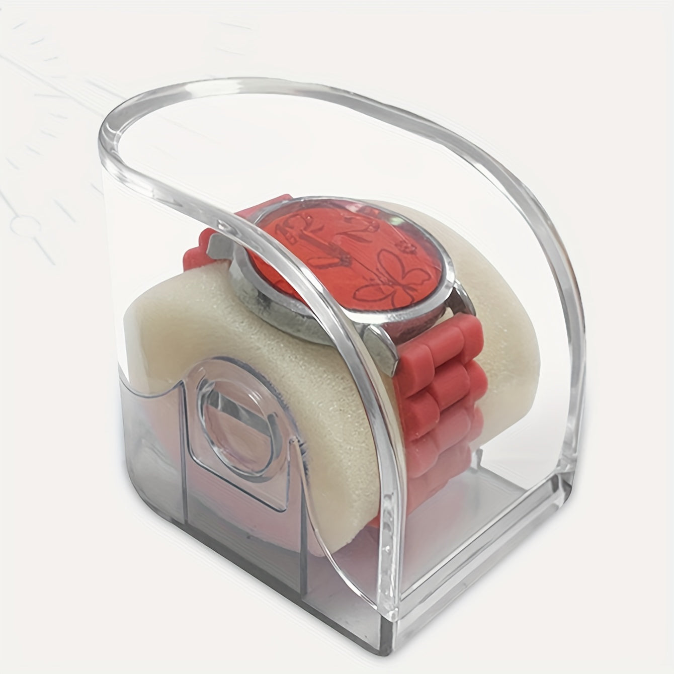 Caja de reloj de plástico transparente de acrílico para relojes