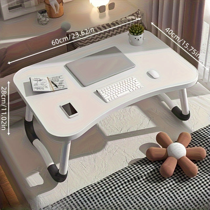 Folding Laptop Table with Adjustable Height Portable Bed Tray Multi-Use Desk
