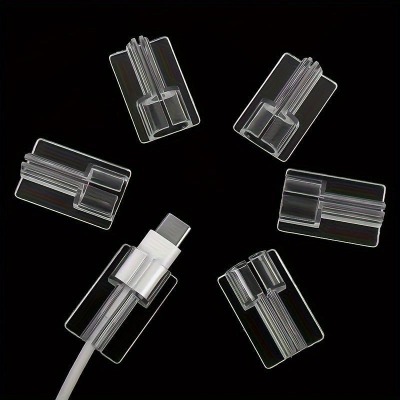 Clear Cable Clips for Apple and Android Type-C Cables Organizing and Protecting