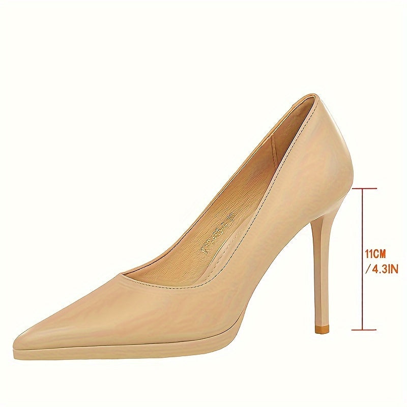 Women's Retro European Style Stiletto Heels Waterproof Platform Shallow Mouth Pointed Shoes
