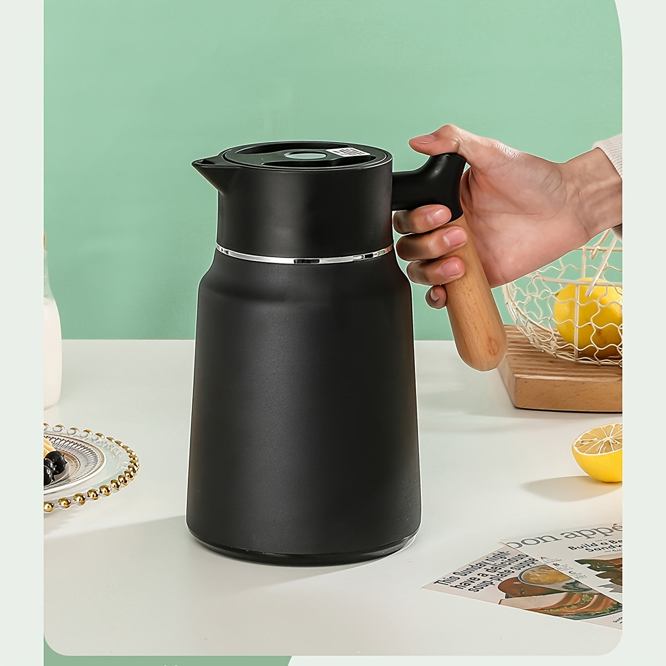 Stainless Steel 1.5L Double-Wall Vacuum Insulated Carafe Hot Water Dispenser