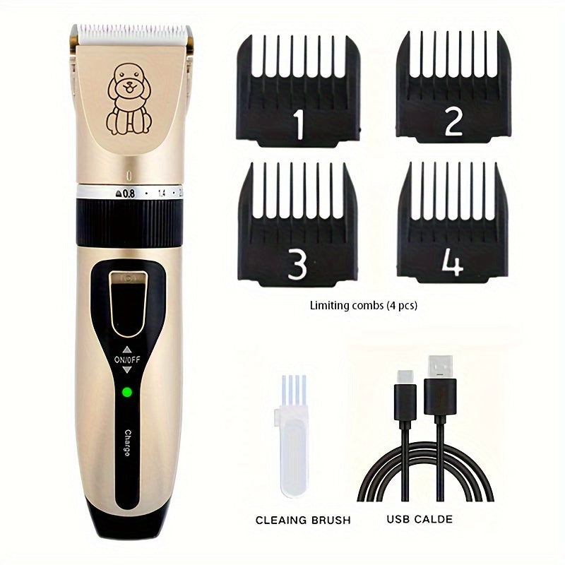 Electric Pet Grooming Kit for Cats and Dogs USB Rechargeable Lithium Battery